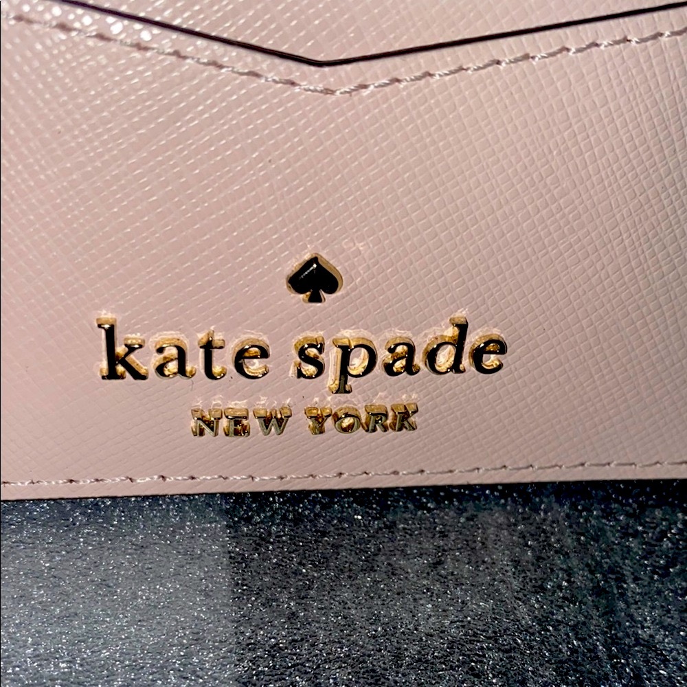 Kate Spade Pink Card Holder with Heart 🤍 Accents NWT 🏷 - Picture 6 of 8